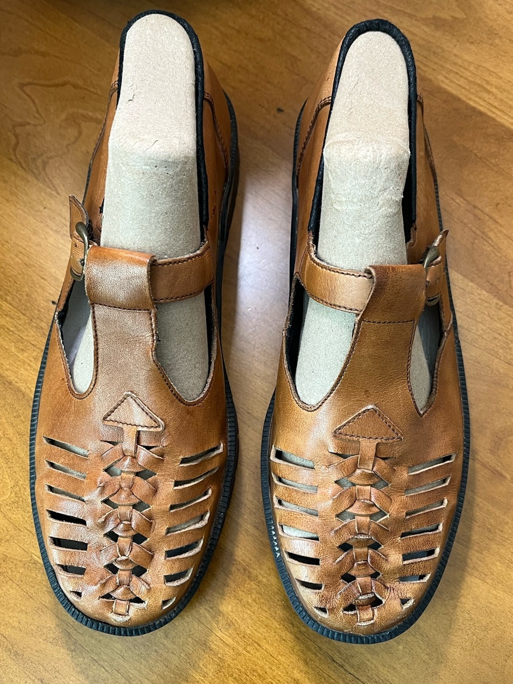 Rieker Mary Jane Flats Brown Leather • EU Women's Size 39 • EUC
